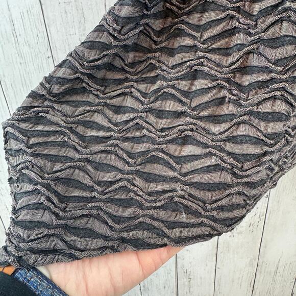 Cut Loose Brown Black Geometric Asymmetric Long Sleeve Tunic Dress Size Medium - Picture 9 of 14